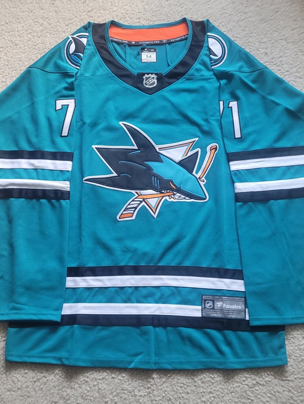 San Jose Sharks Macklin Celebrini #71 Stitched NHL Jersey Men 54